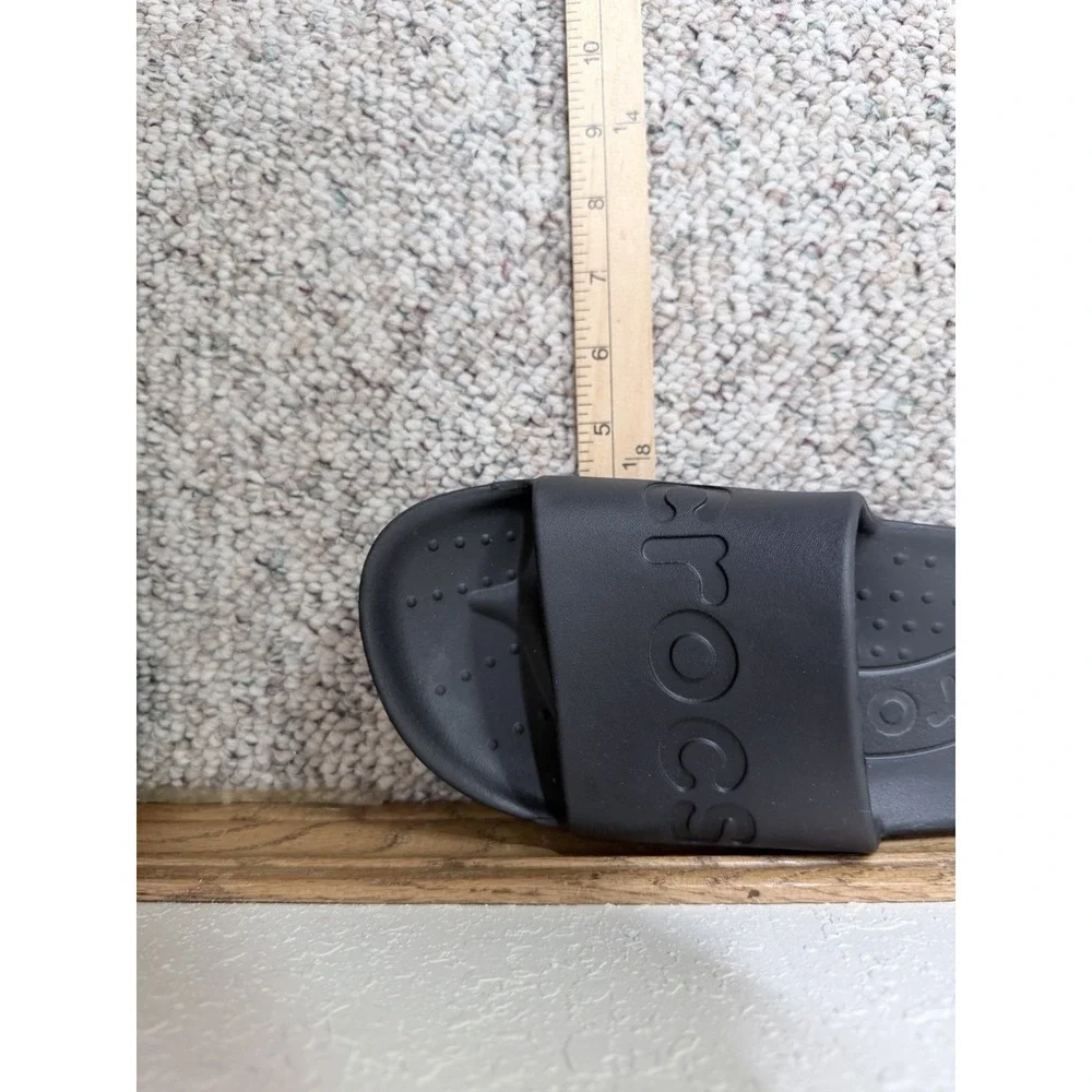 CROCS Slide Sandals Mens 7 Womens 9 Black Unisex Slip On Shoes
